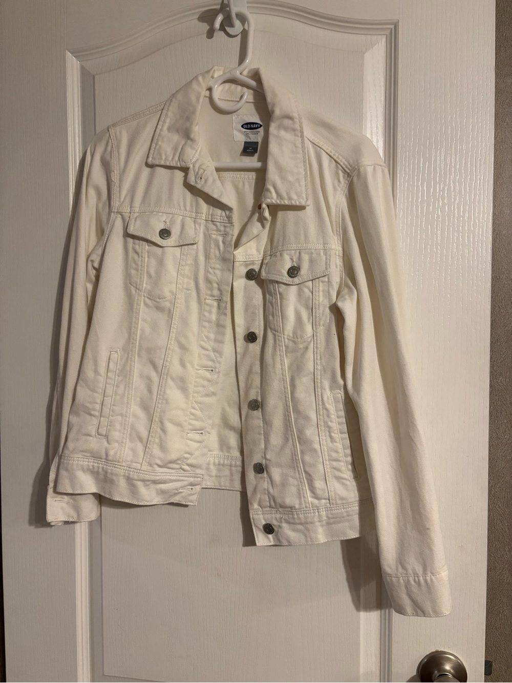 Old Navy Cream/White Women's Denim Jacket